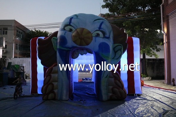 Mad clown inflatable cube tent with LED light