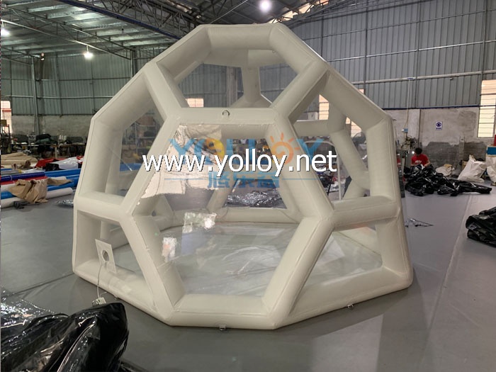 Inflatable geodesic air camping tent