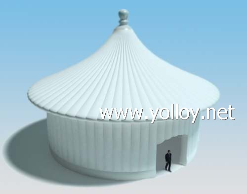 White inflatable pagoda tent for party event