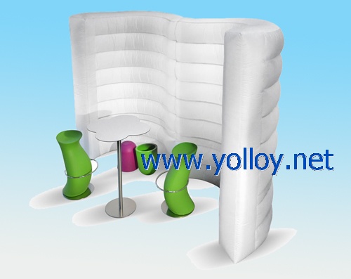 wave shape inflatable wall for indoor room
