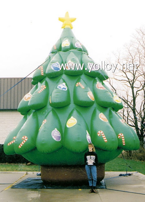 inflatable Christmas tree during Xmas