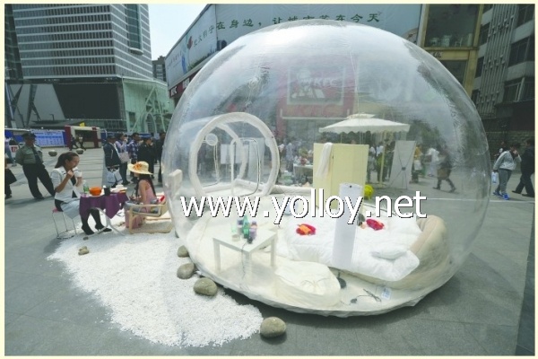clear inflatable lawn bubble