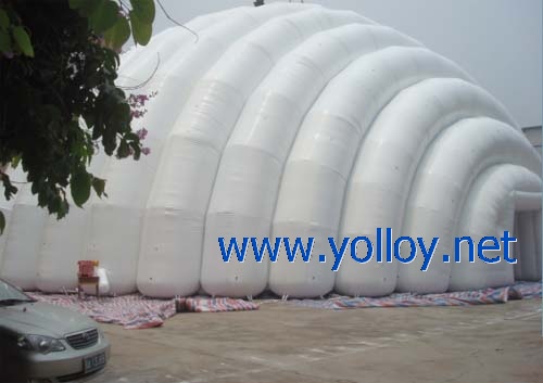 large white inflatable shelter for sports hall tent event