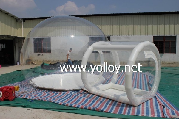 Size: 4m diameter for the globe
Material: Clear PVC&PVC tarpaulin
Package: 50x50x98cm/65kg
Color & Size:can be customized