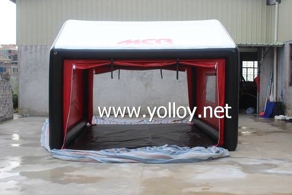 Inflatable shelter tent for racing show