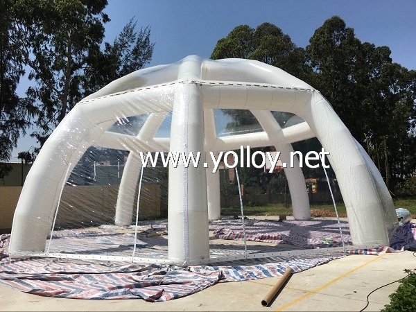 Large Clear Roof Inflatable Igloo Tent with Tunnel Entrance