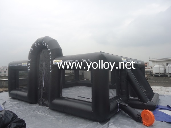 Outdoor Black Inflatable Football Pitch Arena Court For Sale