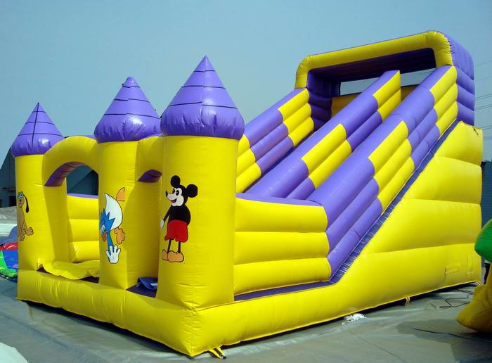 mickey inflatable slide yellow