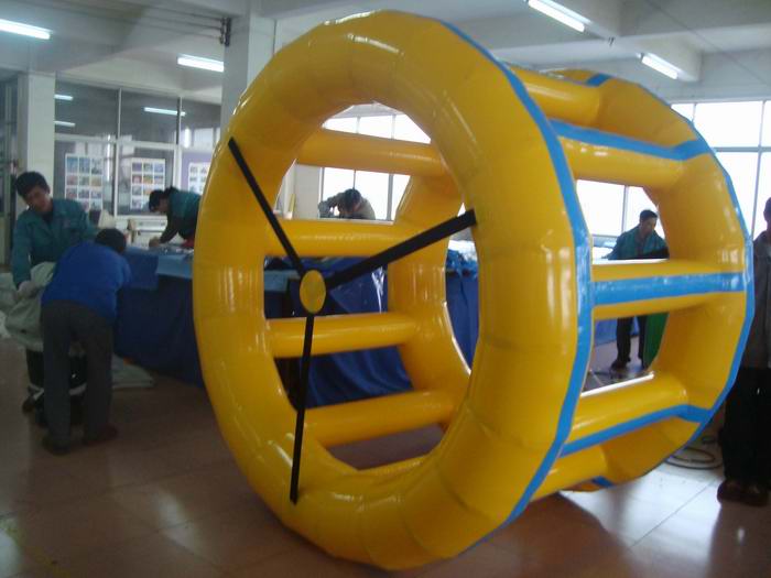 giant inflatable colorful rolling wheel