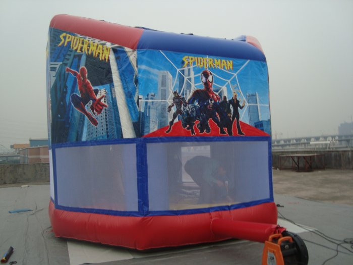 spiderman bouncy house--back