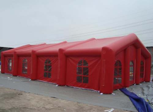 red inflatable wedding tent