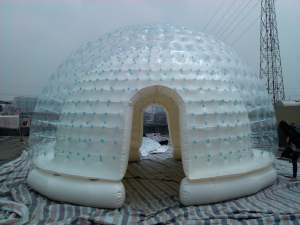 clear and white sealed inflatable camping tent
