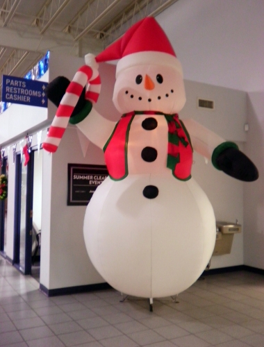 indoor blow up snowman