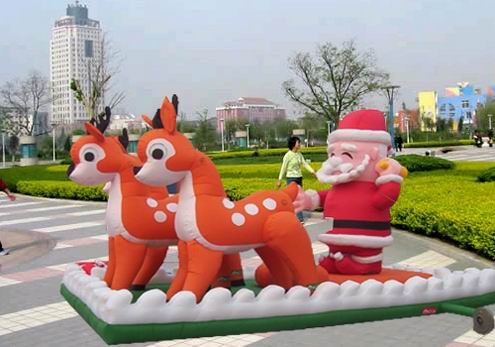 inflatable santa with sleigh