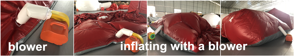 inflating with a blower