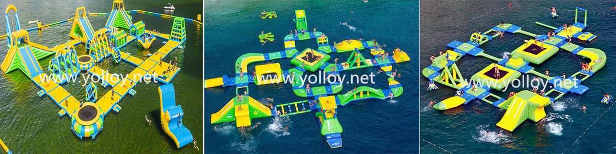 Inflatable floating water park