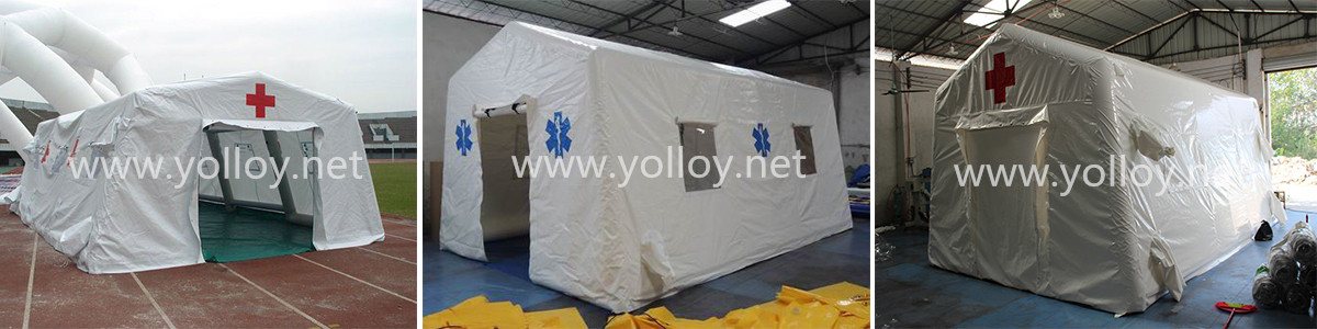 Inflatable medical tent during disaster