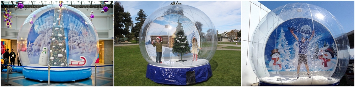 transparent inflatable snow globe