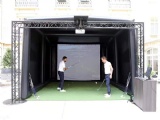 Inflatable golf simulator tent
