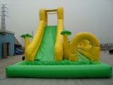 Tropical style inflatable bounce slide Toy with water pool