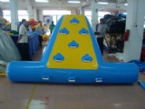 Inflatable water slide floating on water