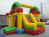 Inflatable bouncy castle with slide moonwalk