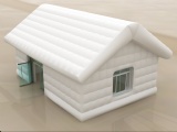 white inflatable log cabin house with for party event