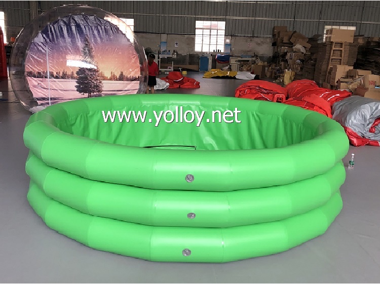 green inflatable pool