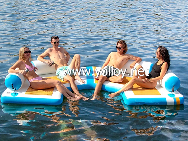 Inflatable C-Dock Floating Island Platform