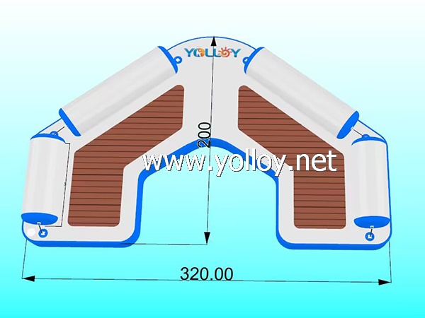 Inflatable C-Dock Floating Island Platform