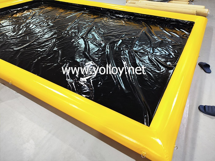 Inflatable Car wash mat for reclaim water