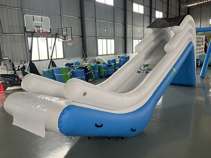 Inflatable dock slide for boat yacht