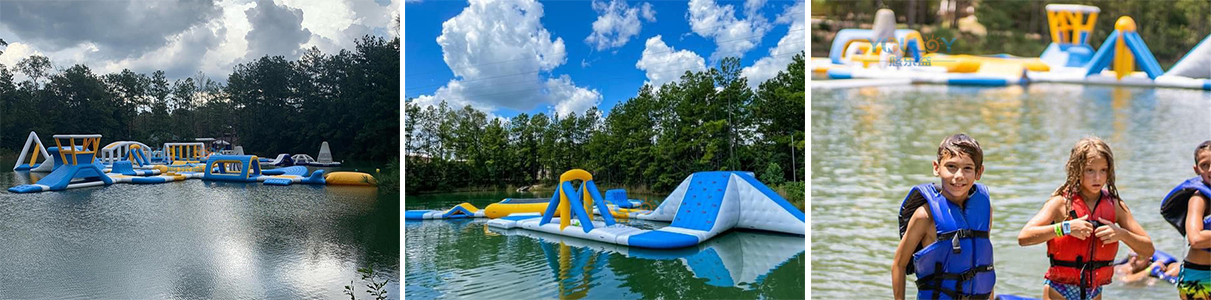client's feedback of inflatable water sports park