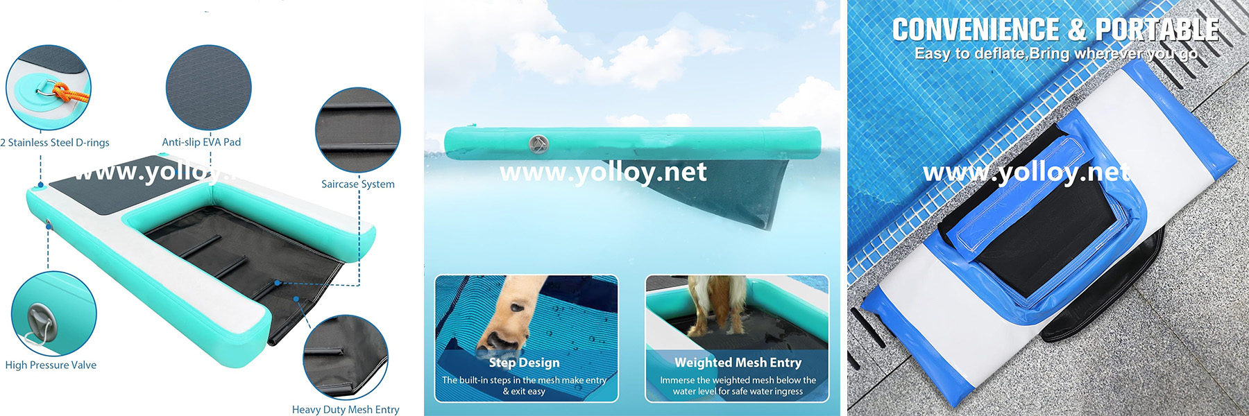 Inflatable Dog Ramp For Boats Docks And Pools