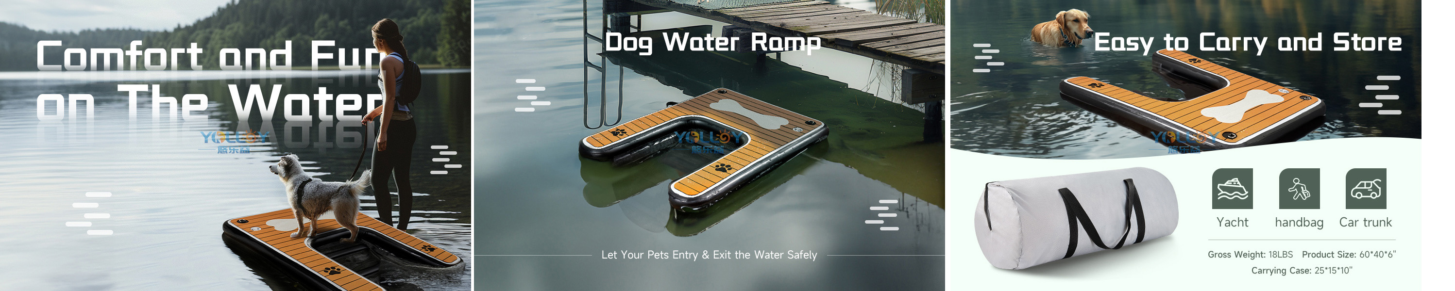 Inflatable Water Ramps Docks for Dogs Pup Plank