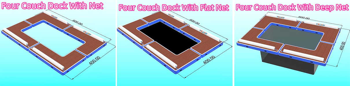 Inflatable Floating Couch Dock Platform