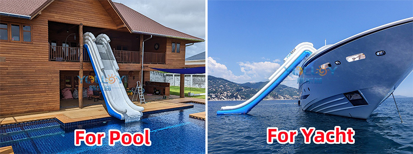 Application of inflatable water slide