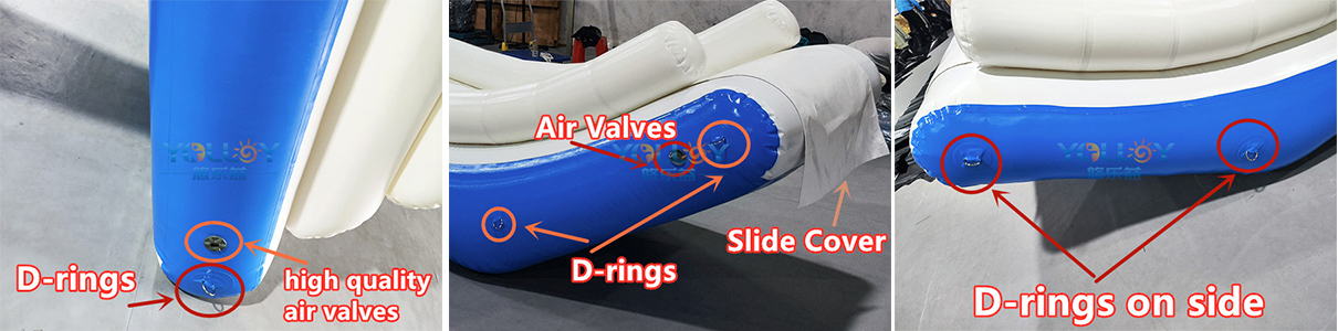 Details of inflatable water slide for pool